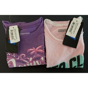 Lot of 2 Graphic T-Shirts Youth Girl Size Small Pink Purple New w/ Tags Indy 500
